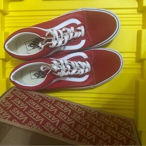 Vans Classic Red and White Canvas Shoes
